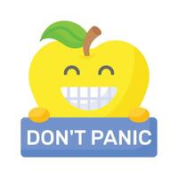 Dont panic emoji design, customizable flat style vector