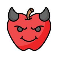 Scary devil with horns, customizable emoji icon in trendy style vector