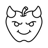 Scary devil with horns, customizable emoji icon in trendy style vector