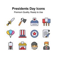 tomar un Mira a esta cuidadosamente hecho a mano presidentes día íconos conjunto vector