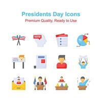 visualmente Perfecto presidentes día icono colocar, personalizable vectores