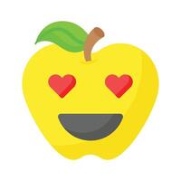 contento cara con corazón símbolos en ojos, concepto icono de en amor emoji vector