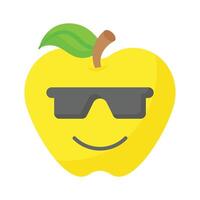 Glasses on emoji face showing concept icon of cool emoji, proud emoji vector