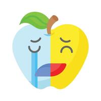 Happy sad feelings emoji icon, ready to use design vector