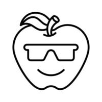 Glasses on emoji face showing concept icon of cool emoji, proud emoji vector