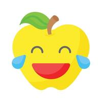 An edible icon of laughing emoji, easy to use and download vector