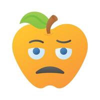 Bored face expression, icon of bored emoji, premium vector