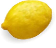 Yellow lemon mockup isolated on white background. Fresh 3d fruit illustration in realistic style. vector