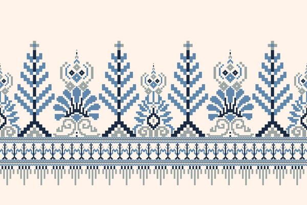 Floral knitted pattern on white background,geometric ethnic oriental embroidery