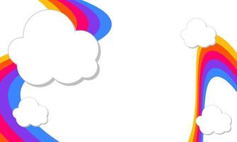 Clouds and rainbow children background. illustration vector
