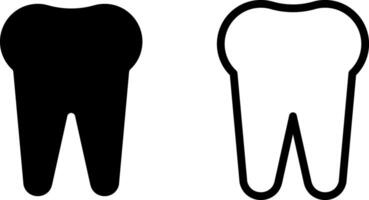 tooth icon, sign, or symbol in glyph and line style isolated on transparent background. illustration vector