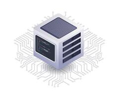 Server network technology concept isometric illustration vector