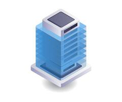 Cloud server technology flat isometric illustration vector