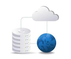 World internet cloud server infographic 3d illustration flat isometric vector