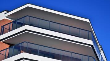 Residential area with modern apartment building. Multi Storey modern, new and stylish living block of flats. photo