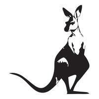 Kangaroo Silhouette flat illustration. vector