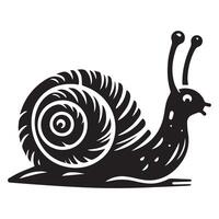 Snail Silhouette flat illustration. vector