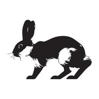 Rabbit Silhouette flat illustration. vector