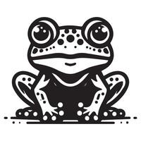 Frog silhouette black flat illustration. vector