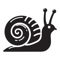 Snail Silhouette flat illustration. vector