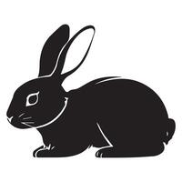 Rabbit Silhouette flat illustration. vector