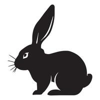 Rabbit Silhouette flat illustration. vector