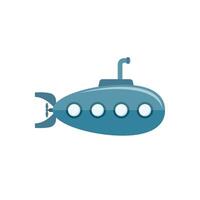Submarine icon in flat style. Bathyscaphe illustration on isolated background. Underwater transport sign business concept. vector