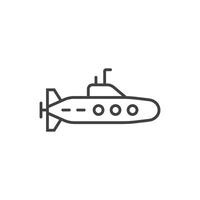 Submarine icon in flat style. Bathyscaphe illustration on isolated background. Underwater transport sign business concept. vector