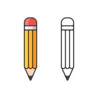 Pencil icon in flat style. Office supplies illustration on isolated background. Writing sign business concept. vector