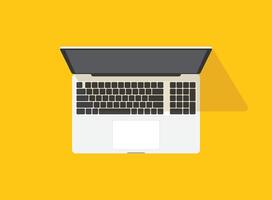 Laptop icon in flat style. Computer illustration on isolated background. Workspace sign business concept. vector