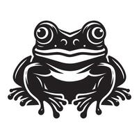 Frog silhouette black flat illustration. vector