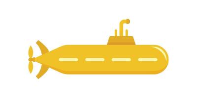 Submarine icon in flat style. Bathyscaphe illustration on isolated background. Underwater transport sign business concept. vector