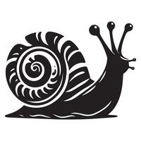 Snail Silhouette flat illustration. vector