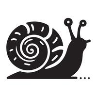 Snail Silhouette flat illustration. vector