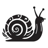 Snail Silhouette flat illustration. vector