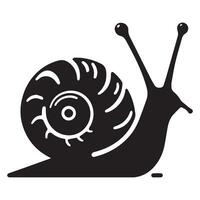 Snail Silhouette flat illustration. vector