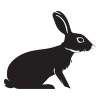 Rabbit Silhouette flat illustration. vector