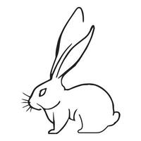 Conejo silueta plano ilustración. vector
