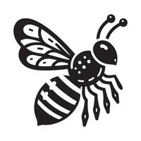 Bee silhouette black flat illustration vector