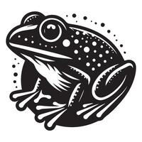 Frog silhouette black flat illustration. vector