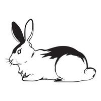 Rabbit Silhouette flat illustration. vector