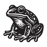 Frog silhouette black flat illustration. vector