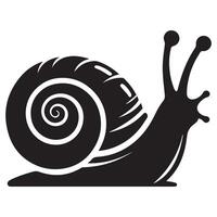 Snail Silhouette flat illustration. vector