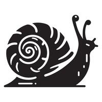 Snail Silhouette flat illustration. vector