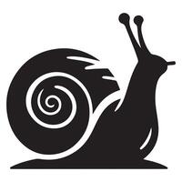 Snail Silhouette flat illustration. vector