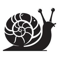 Snail Silhouette flat illustration. vector