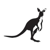 Kangaroo Silhouette flat illustration. vector