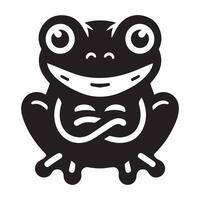 Frog silhouette black flat illustration. vector