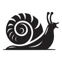 Snail Silhouette flat illustration. vector