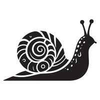 Snail Silhouette flat illustration. vector